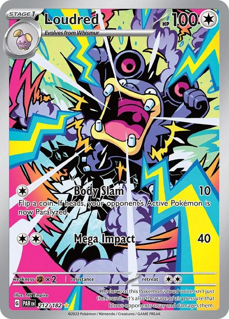 Loudred - 212/182 SV04: Paradox Rift Illustration Rare Pokemon