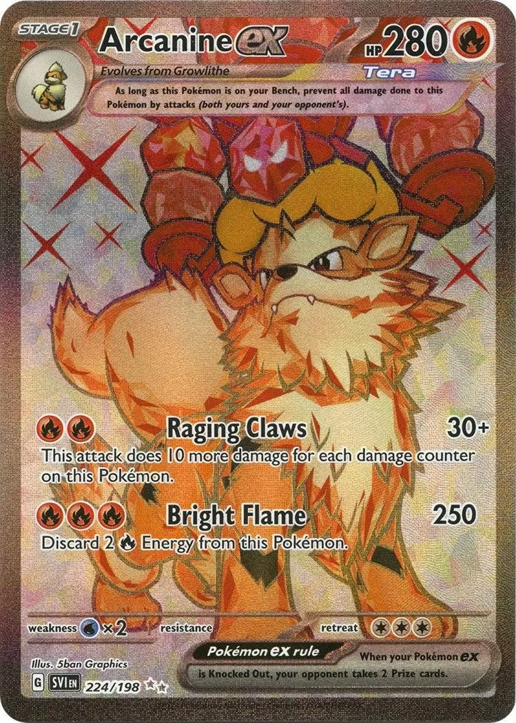 Arcanine ex - 224/198 SV01: Scarlet & Violet Base Set Ultra Rare Pokemon