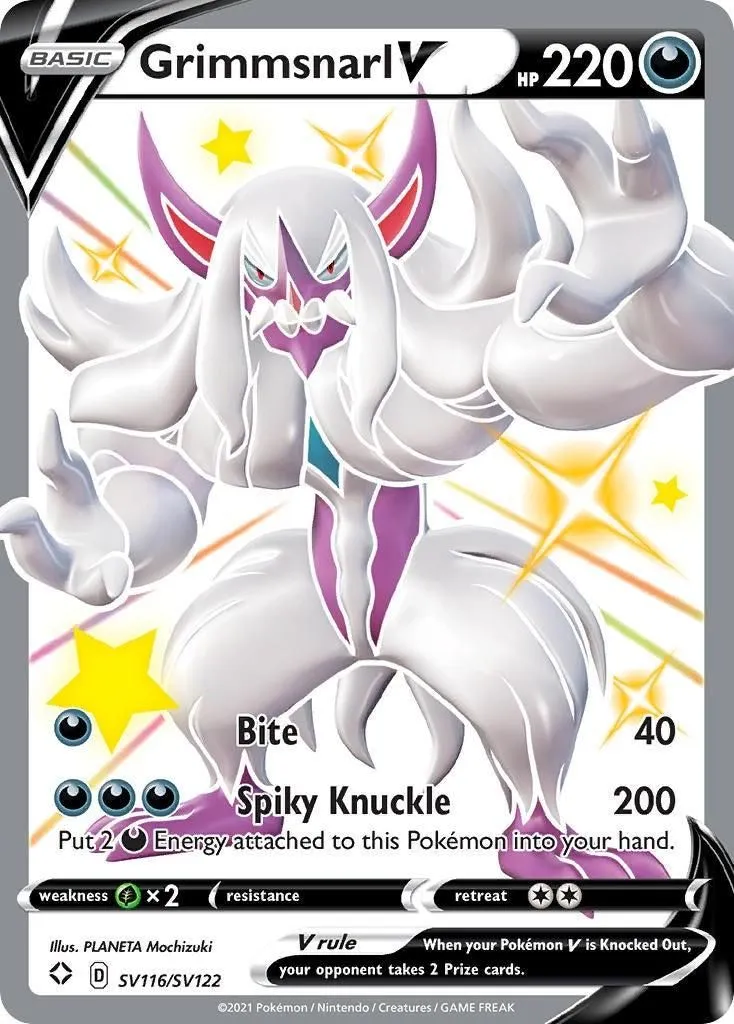 Grimmsnarl V SV116/SV122 Shining Fates: Shiny Vault Shiny Holo Rare Pokemon