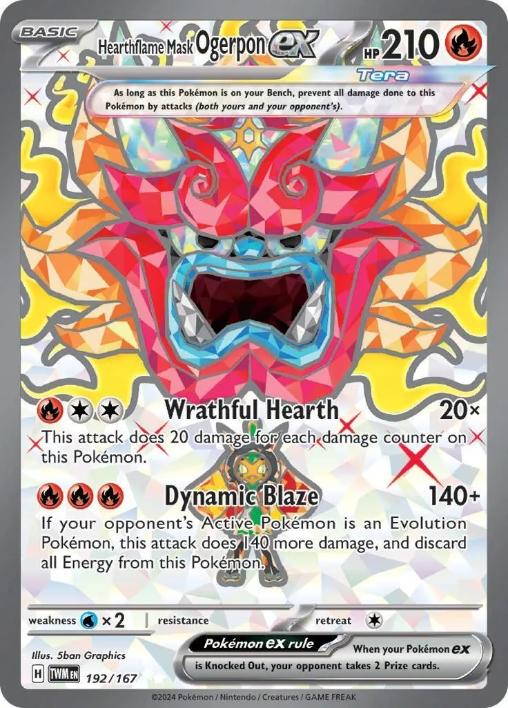 Hearthflame Mask Ogerpon ex - 192/167 SV06: Twilight Masquerade Ultra Rare Pokemon