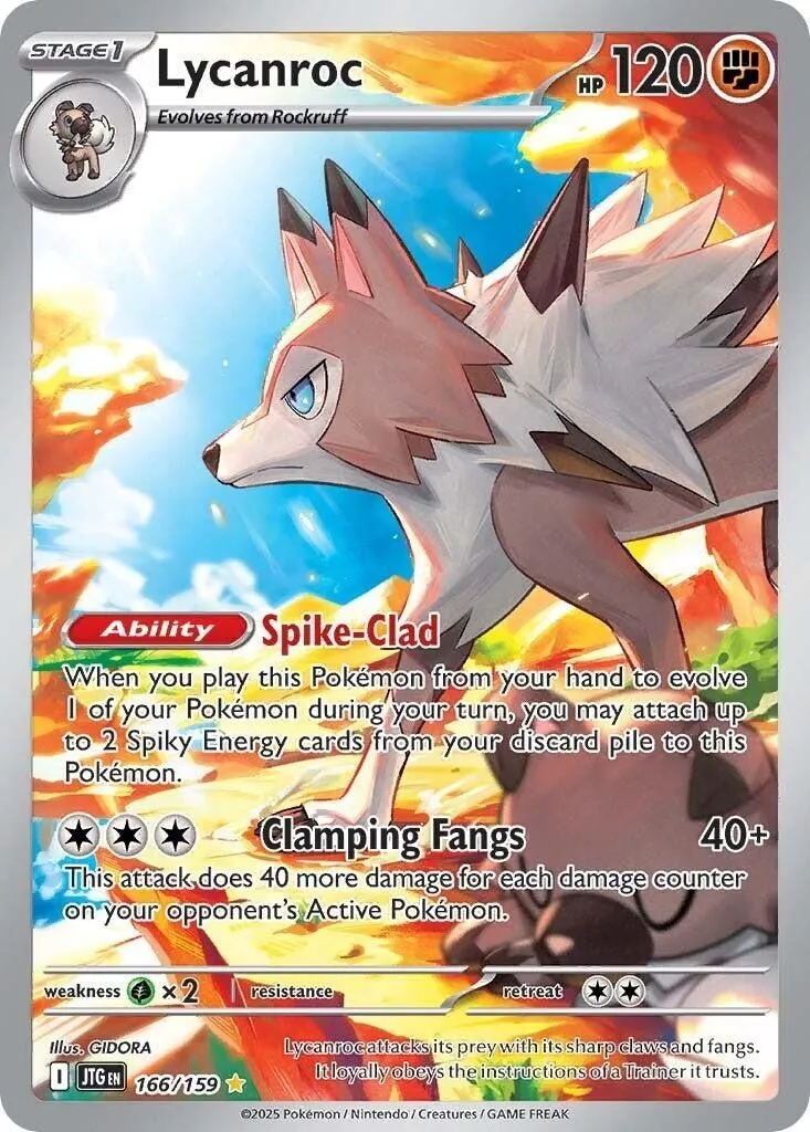 Lycanroc - 166/159 SV09: Journey Together Illustration Rare Pokemon