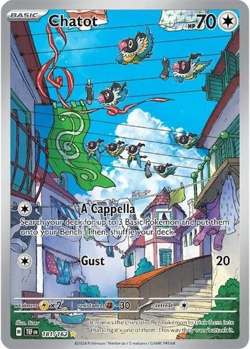Chatot - 181/162 SV05: Temporal Forces Illustration Rare Pokemon