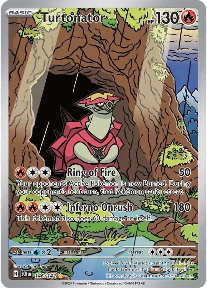 Turtonator - 146/142 SV07: Stellar Crown Illustration Rare Pokemon