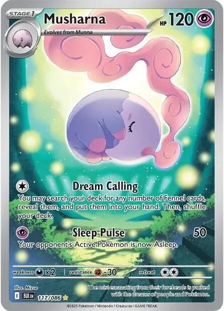 Musharna - 117/086 SV: Black Bolt Illustration Rare Pokemon