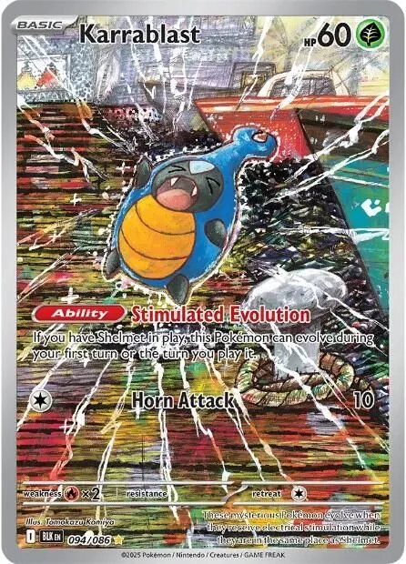 Karrablast - 094/086 SV: Black Bolt Illustration Rare Pokemon