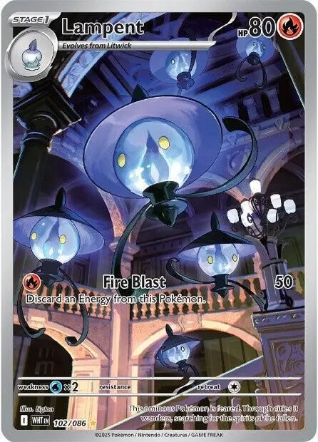 Lampent - 102/086 SV: White Flare Illustration Rare Pokemon