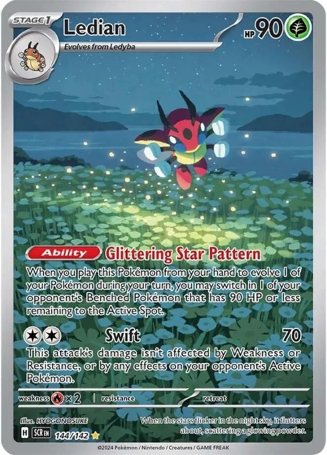 Ledian - 144/142 SV07: Stellar Crown Illustration Rare Pokemon