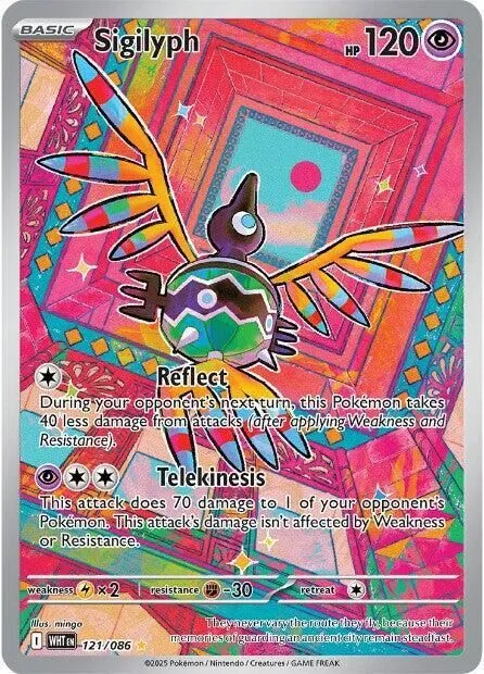 Sigilyph - 121/086 SV: White Flare Illustration Rare Pokemon