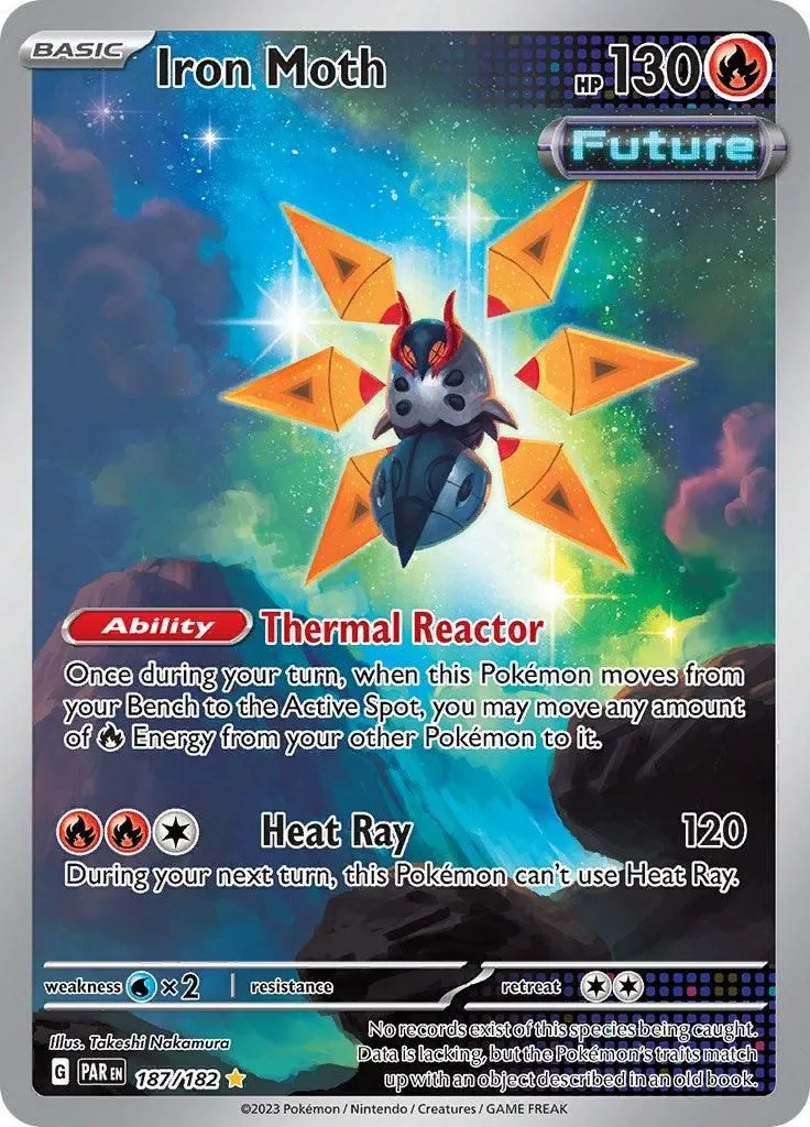 Iron Moth - 187/182 SV04: Paradox Rift Illustration Rare Pokemon