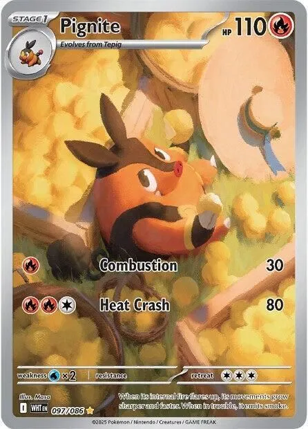Pignite - 097/086 SV: White Flare Illustration Rare Pokemon