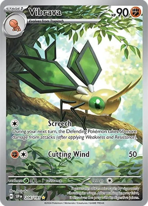 Vibrava - 206/191 SV08: Surging Sparks Illustration Rare Pokemon