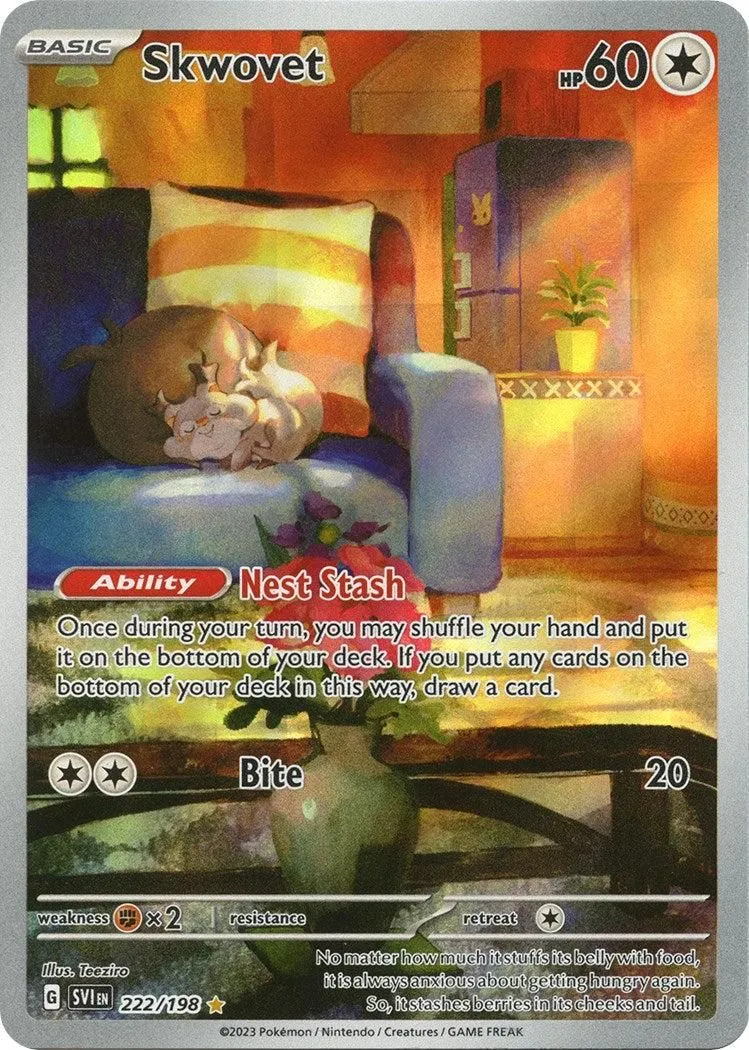 Skwovet - 222/198 SV01: Scarlet & Violet Base Set Illustration Rare Pokemon