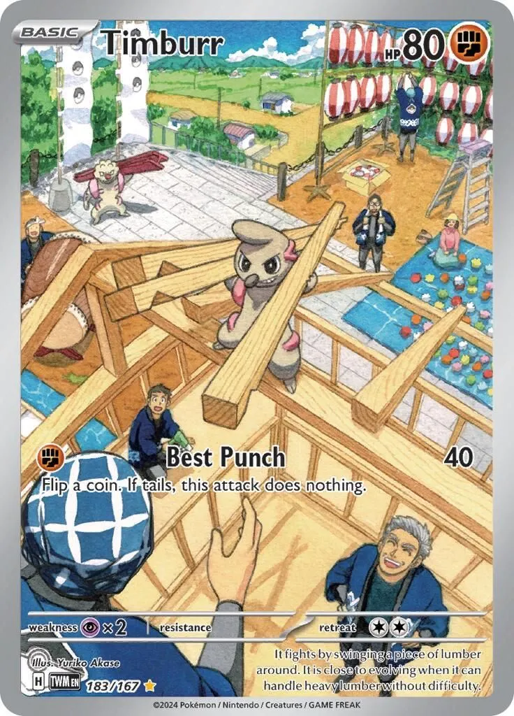 Timburr - 183/167 SV06: Twilight Masquerade Illustration Rare Pokemon