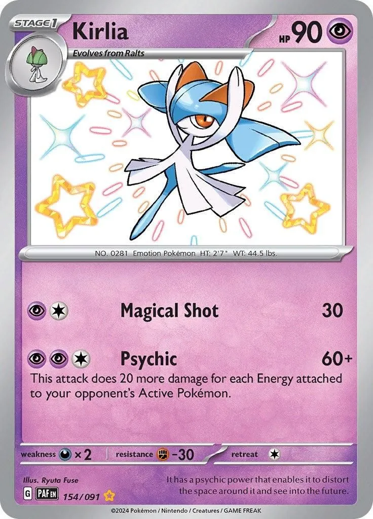 Kirlia - 154/091 SV: Paldean Fates Shiny Rare Pokemon