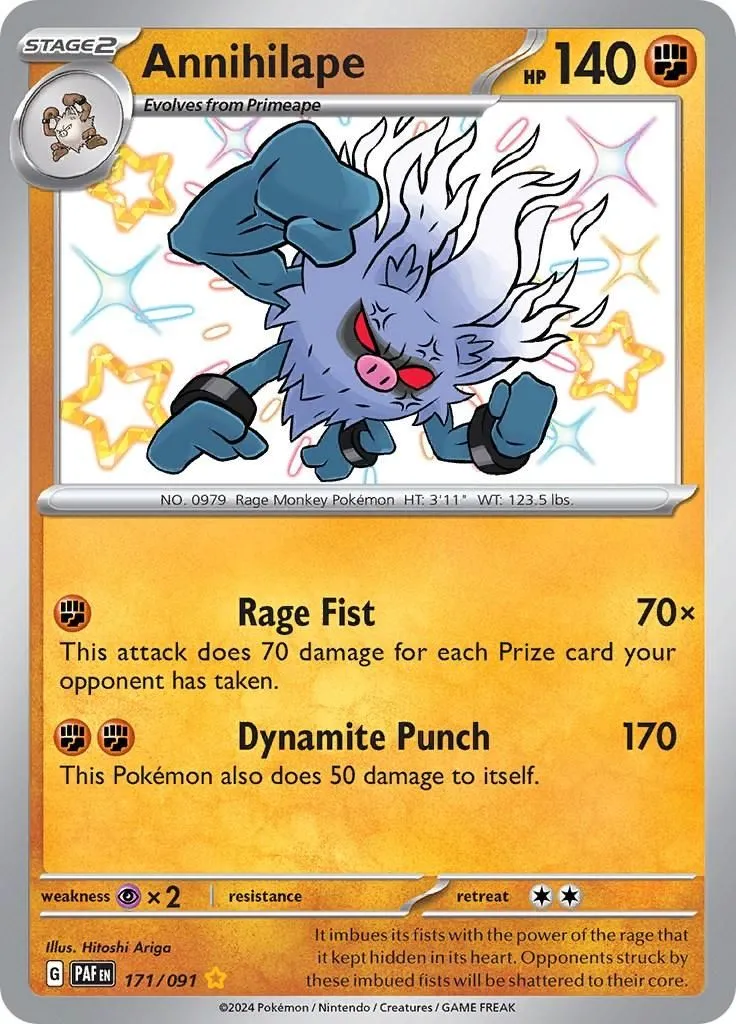 Annihilape - 171/091 SV: Paldean Fates Shiny Rare Pokemon