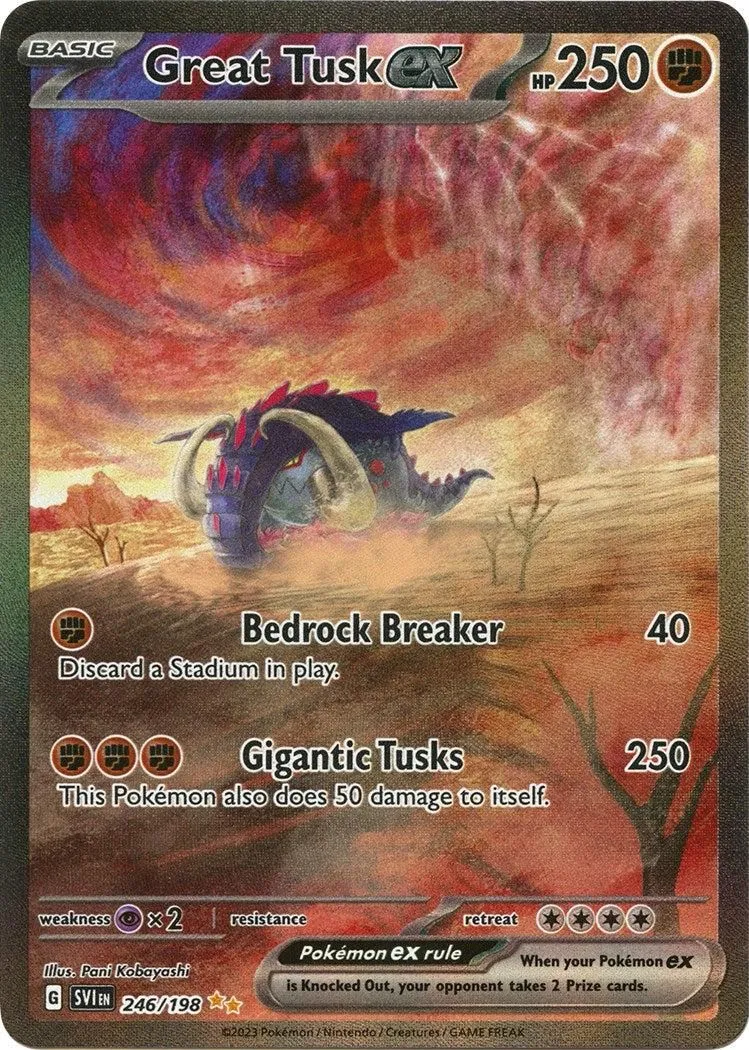 Great Tusk ex - 246/198 SV01: Scarlet & Violet Base Set Special Illustration Rare Pokemon