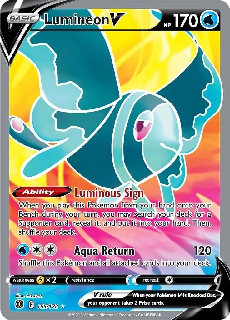 Lumineon V (Full Art) 155/172 SWSH09: Brilliant Stars Ultra Rare Pokemon
