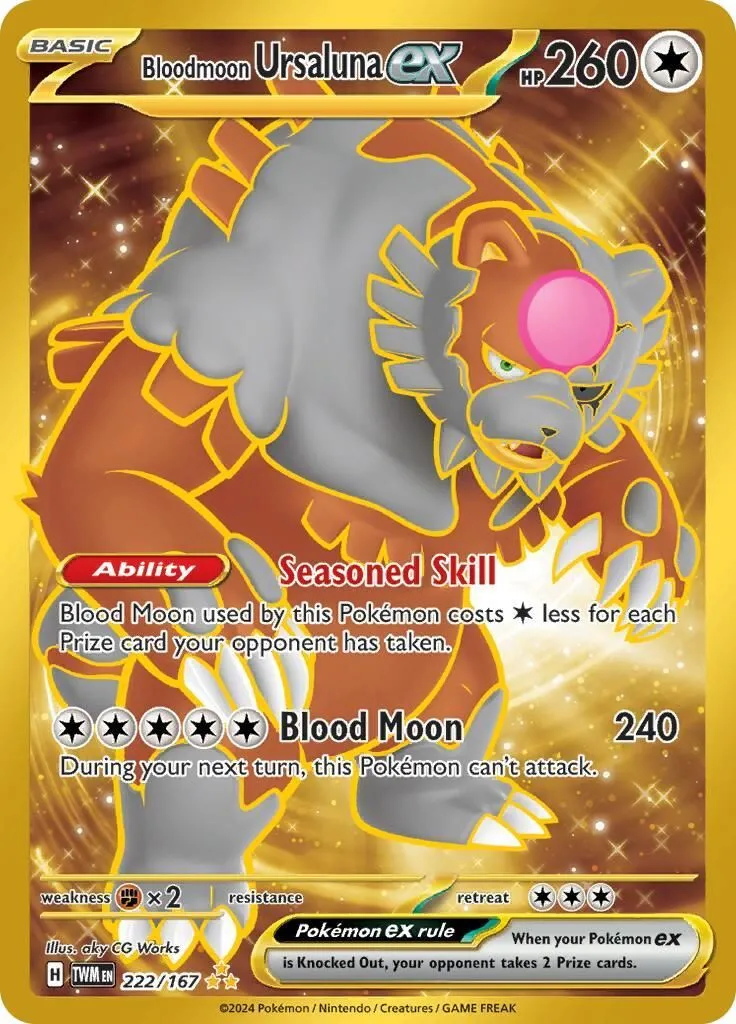 Bloodmoon Ursaluna ex - 222/167 SV06: Twilight Masquerade Hyper Rare Pokemon