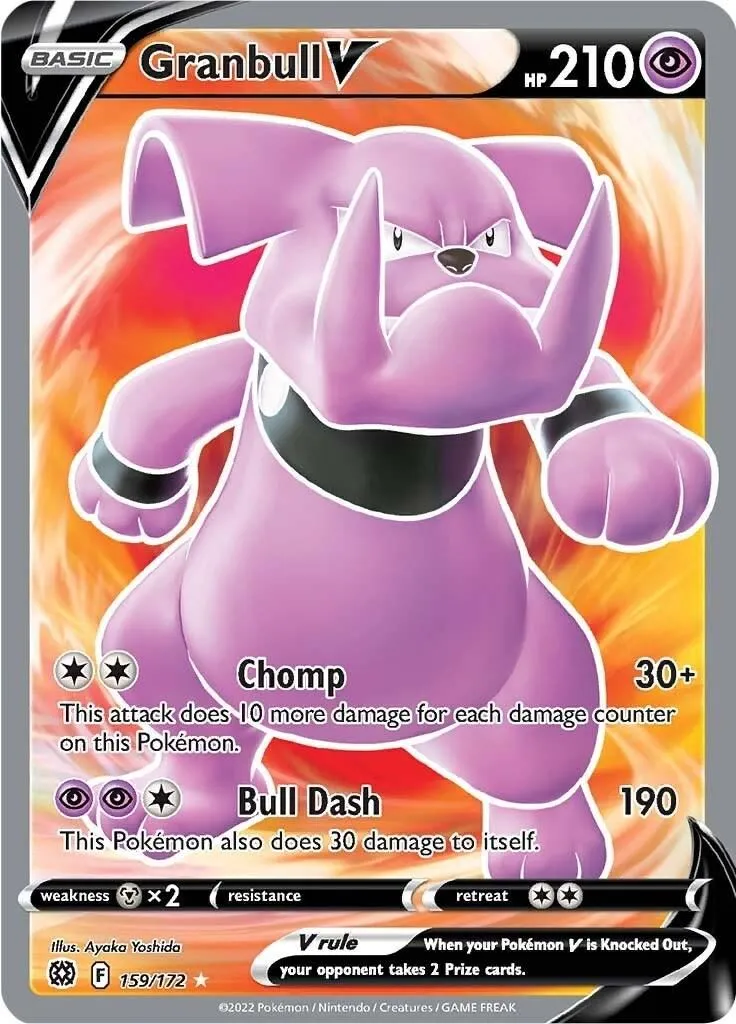 Granbull V (Full Art) 159/172 SWSH09: Brilliant Stars Ultra Rare Pokemon