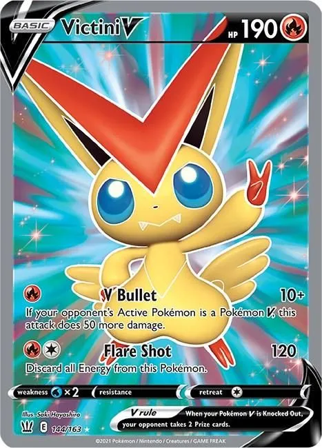 Victini V (Full Art) 144/163 SWSH05: Battle Styles Ultra Rare Pokemon