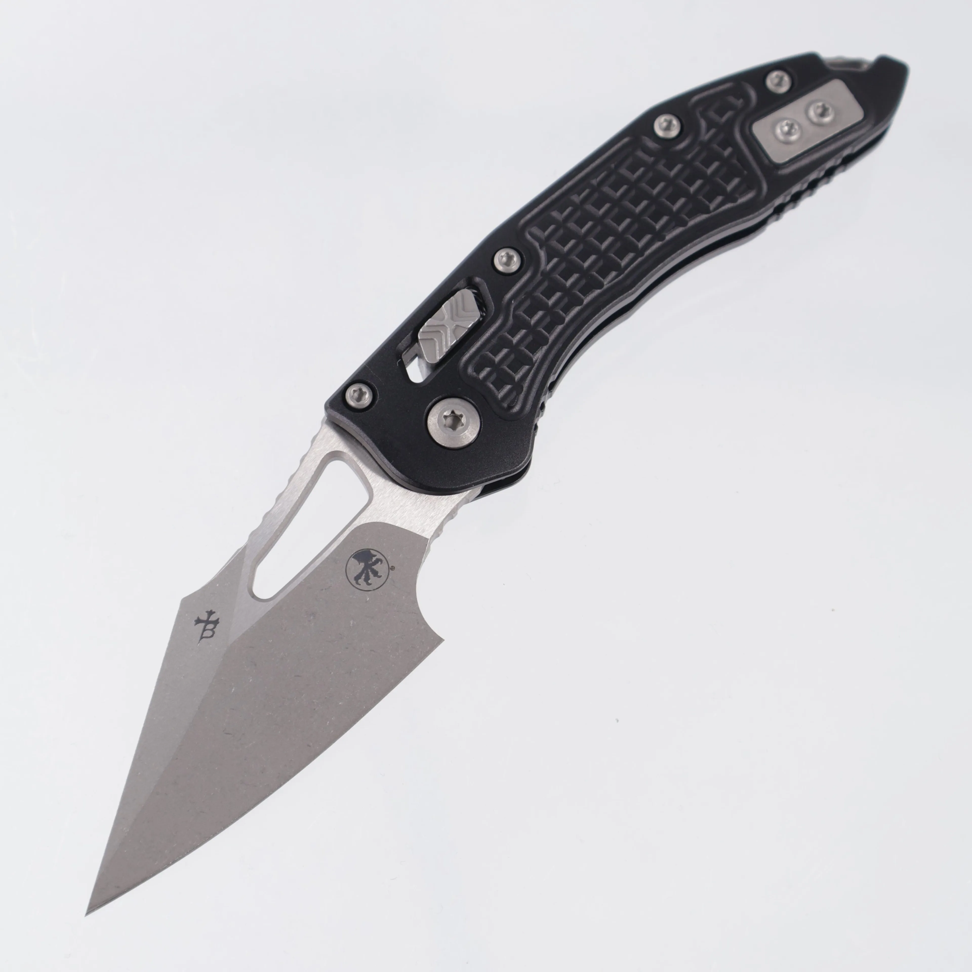 Microtech Stitch Mini Ram-Lok - Black Frag Aluminum - Apocalyptic M390MK - 169MRL-10 APFR