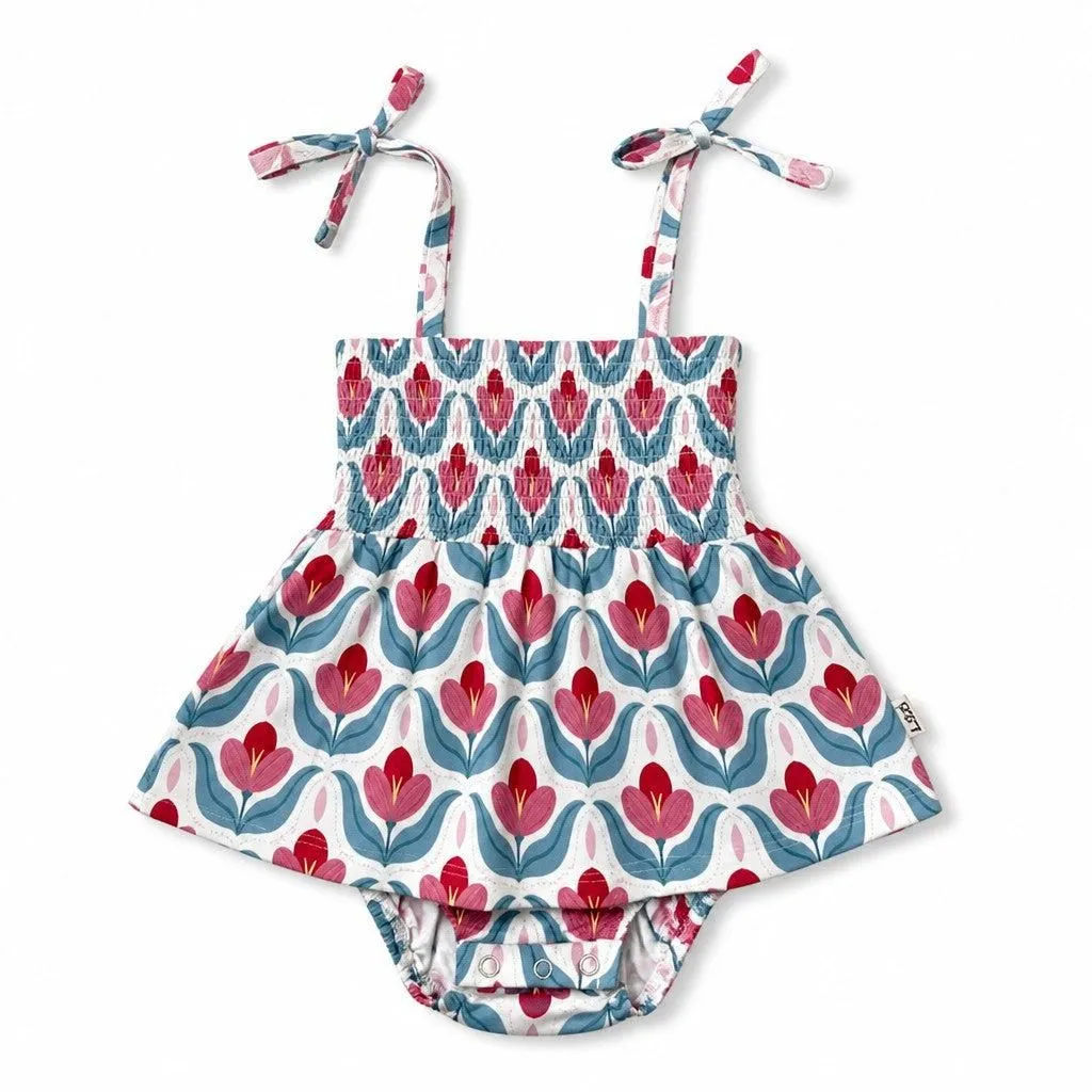 Pinky Smocked Bodysuit Bubble