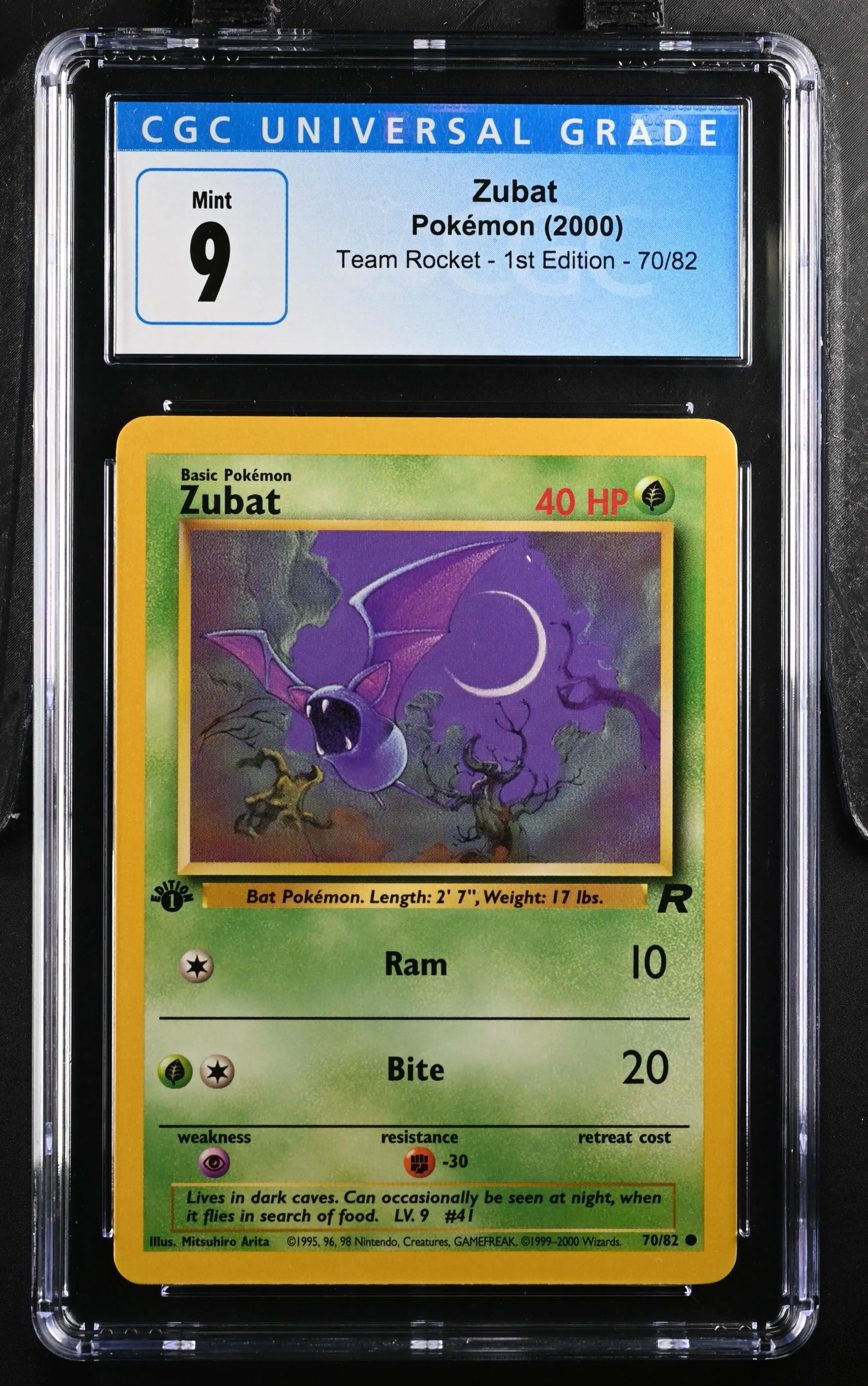 CGC 9 Zubat 70/82 Team Rocket - 1st Ed. 3862393036