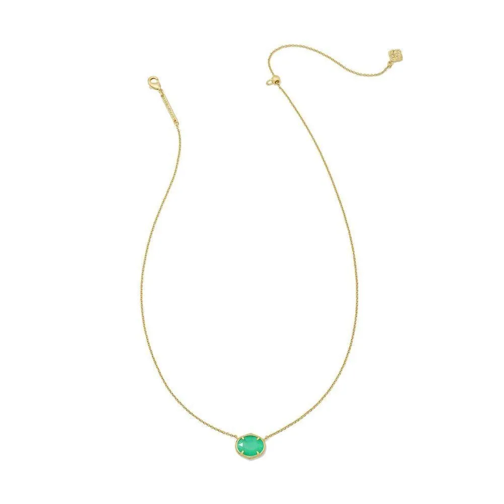 New - Size: 16 Inches - Kendra Scott Henley Pendant Necklace - Green/Gold