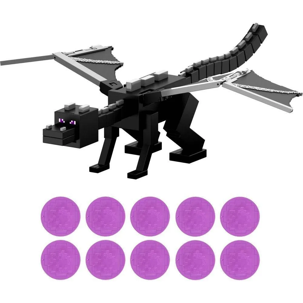 Brand New - Minecraft Dragon’s Breath Attack Ender Dragon Action Figure with 10 Discs 20"