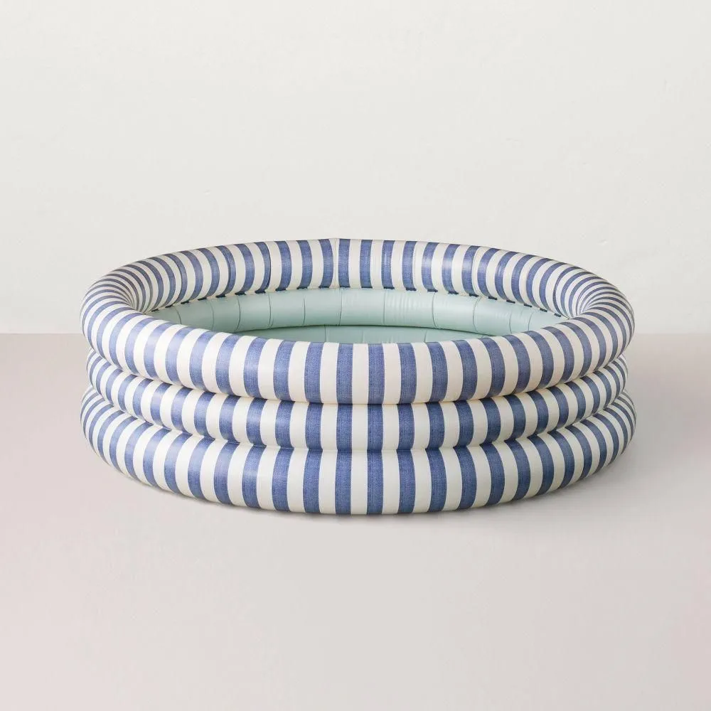 Used and fully functioning - Round Inflatable Kiddie Pool Blue Striped - Hearth & Hand with Magnolia
