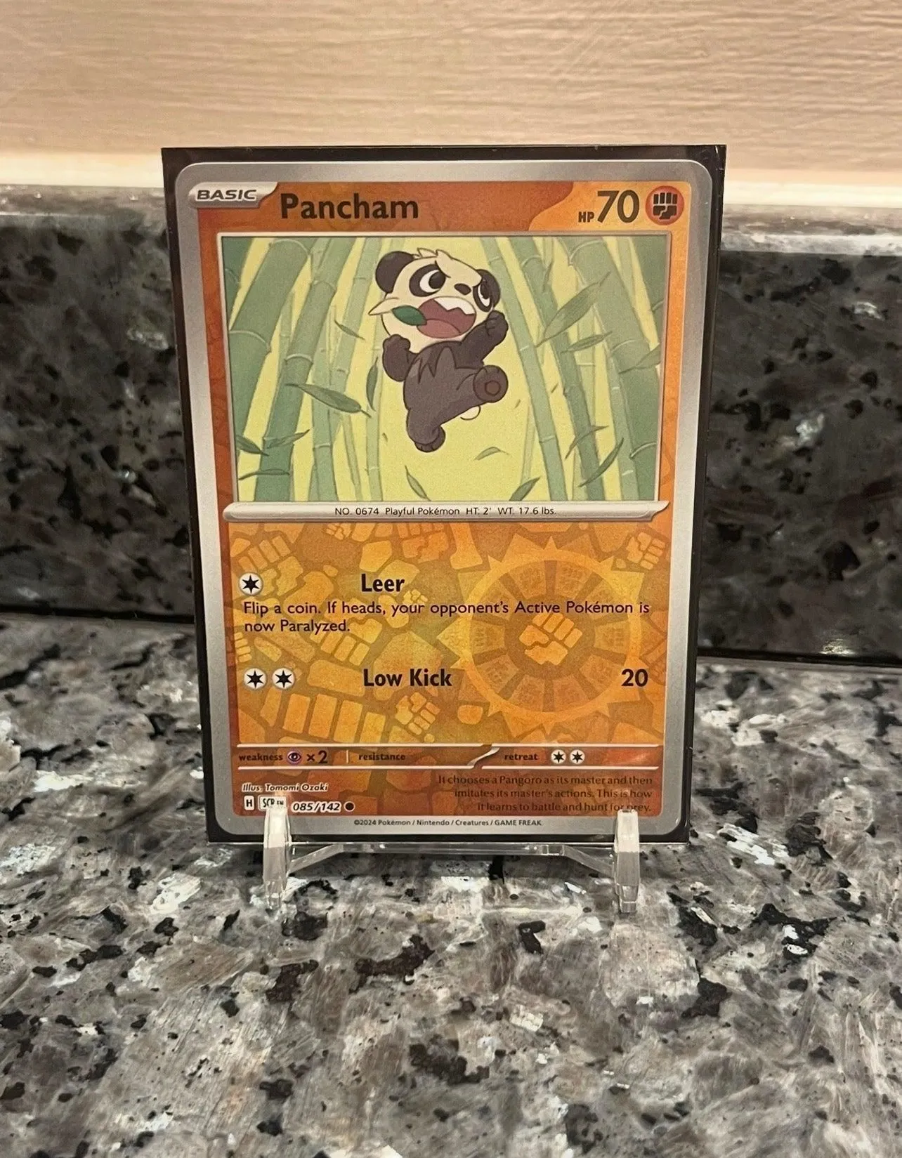 Pokemon TCG Pancham Scarlet & Violet - Stellar Crown 085/142 Holo