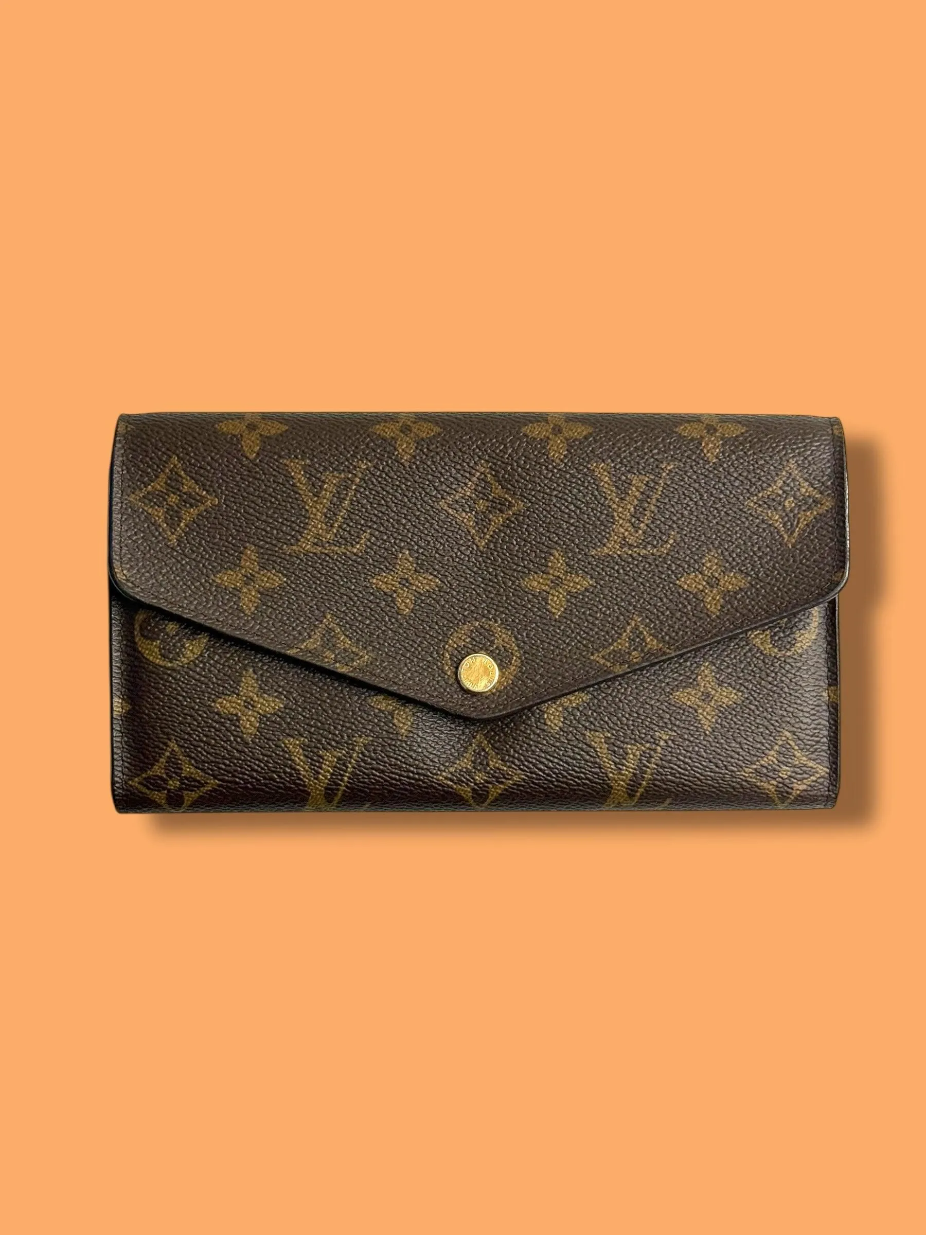$800 W209 LOUIS VUITTON Monogram Sarah Envelope Wallet CA1109