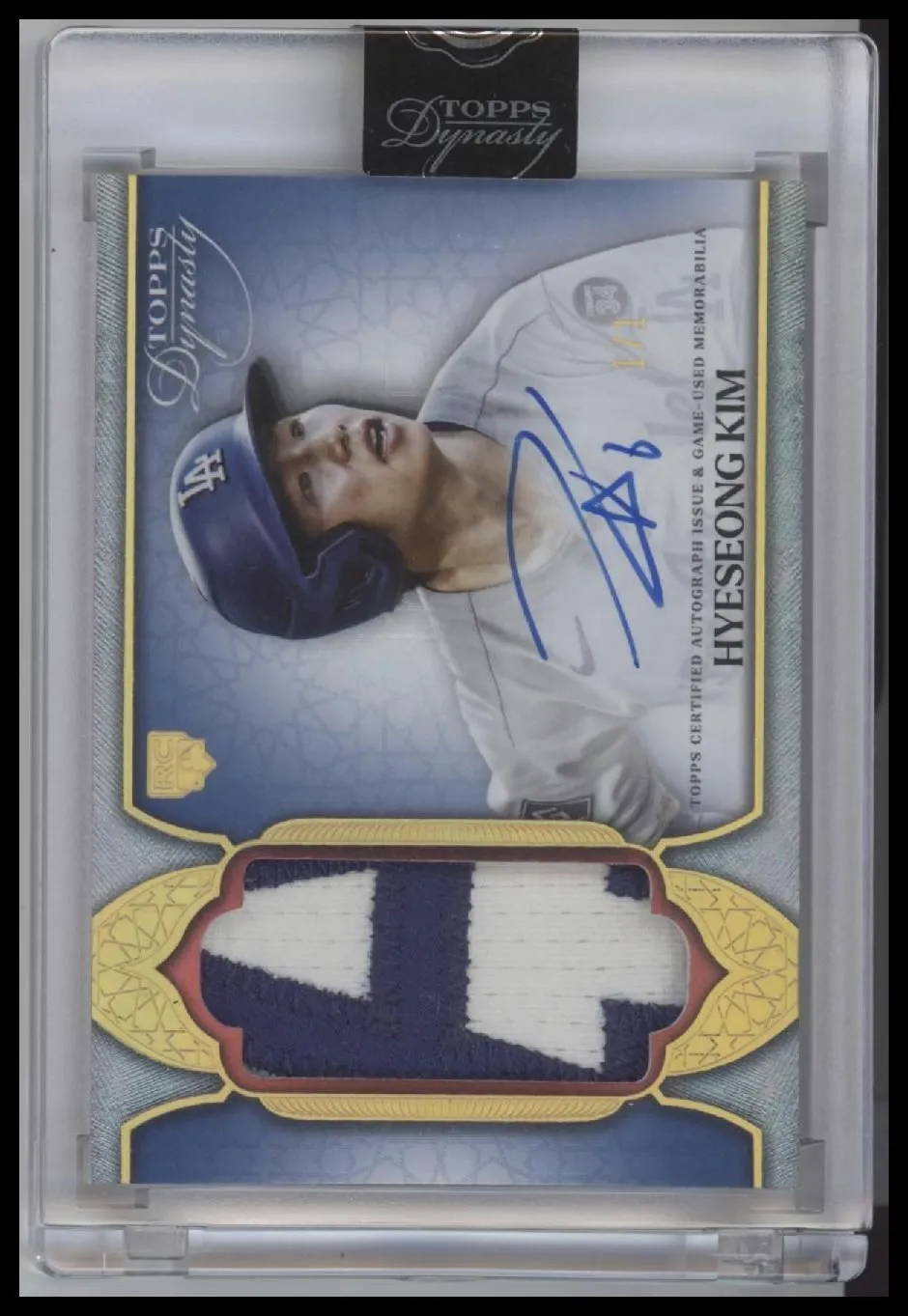 2025 Topps Dynasty - Base Autograph Patch Gold Hyeseong Kim #/1 AU #DAP-HK2