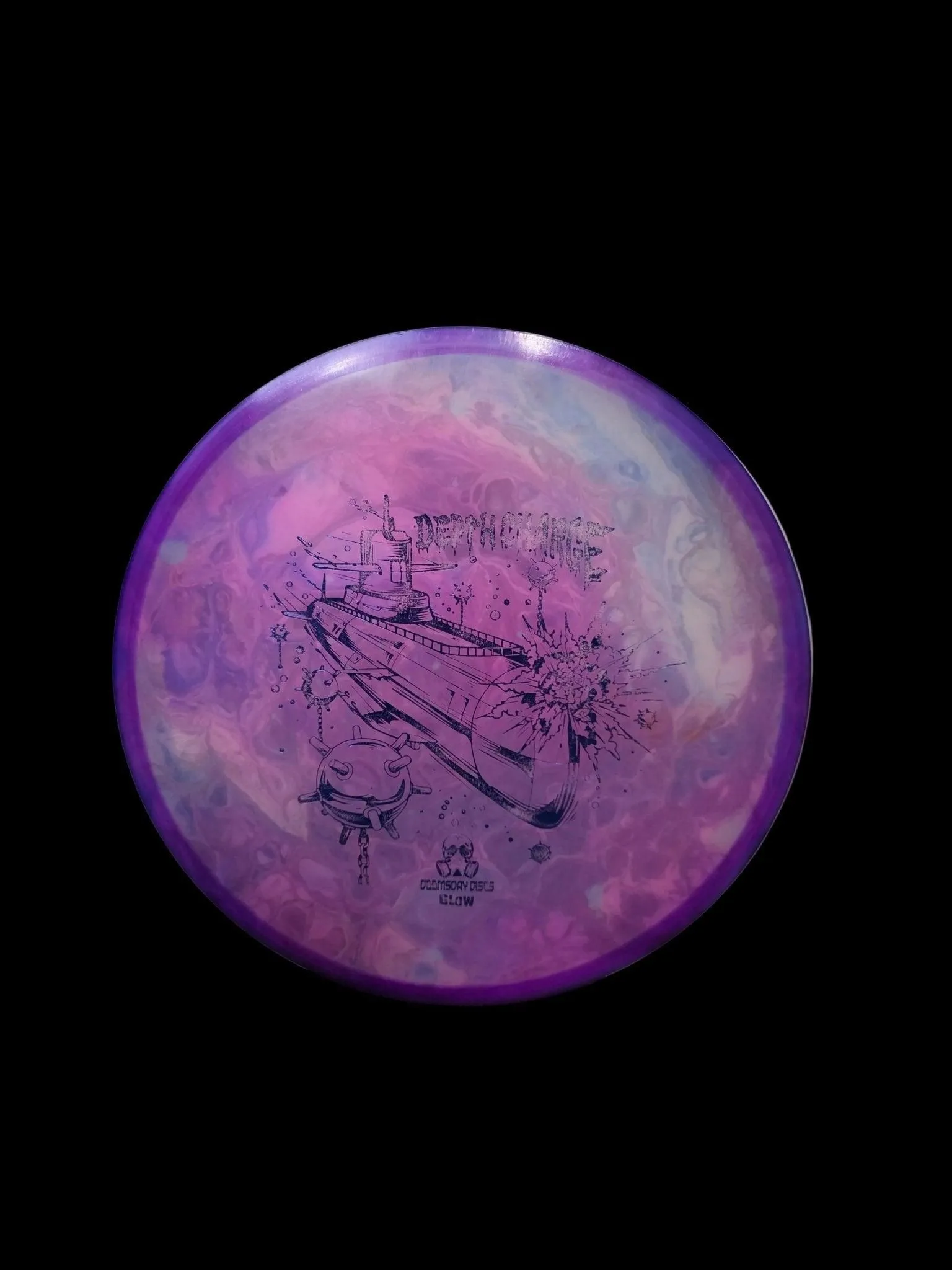 Hand Dyed Depth Charge in Isolation Glow Plastic