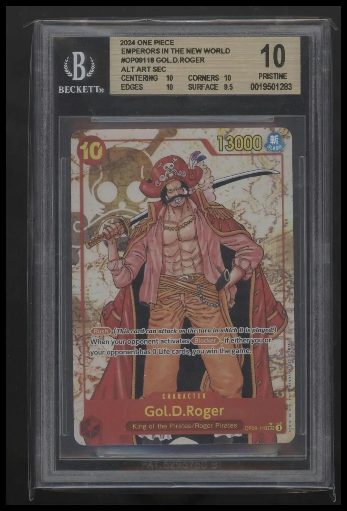2024 One Piece E N W Gol.D.Roger ALT ART SEC 10.0 BGS #OP09-118