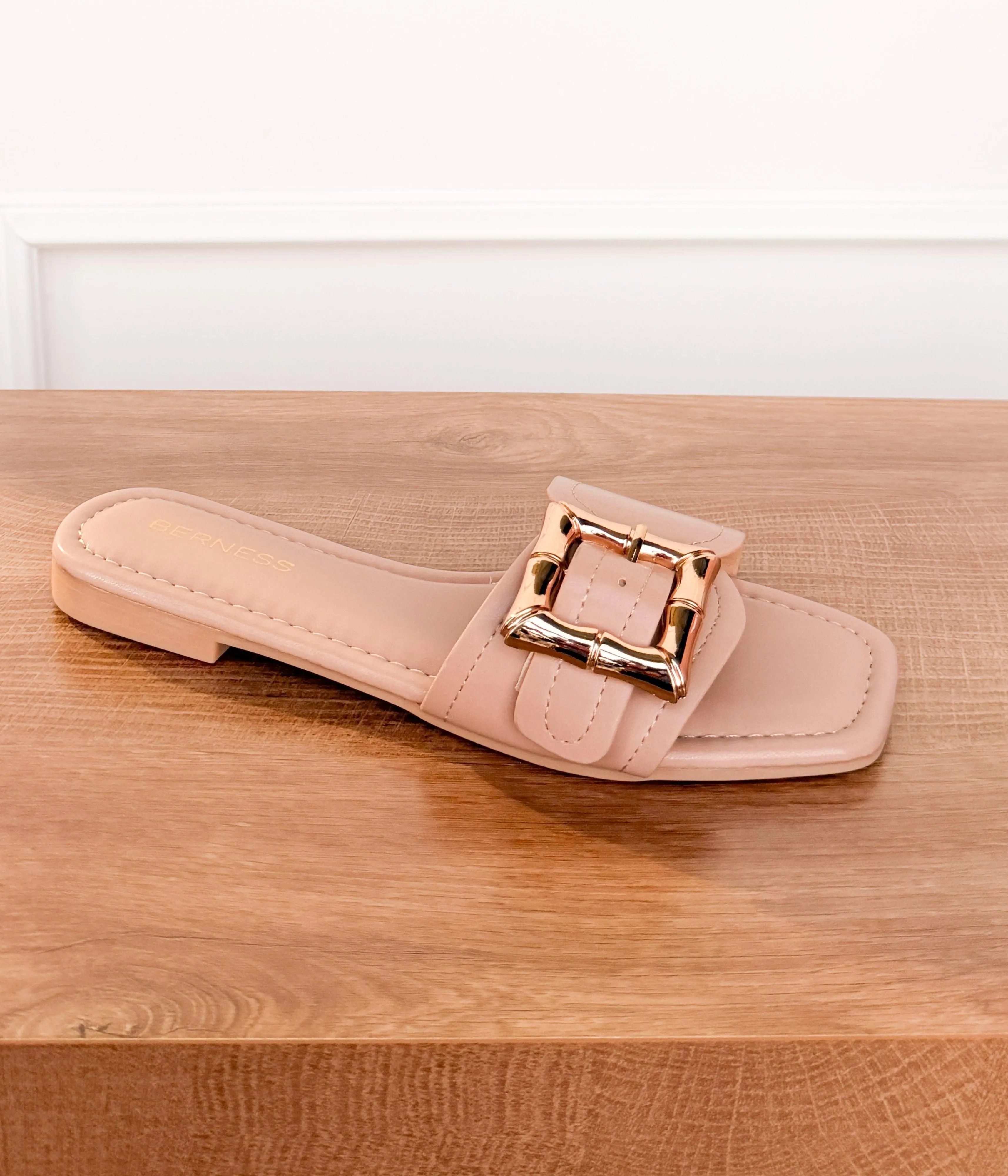 Kimberly Buckle Sandal in Beige