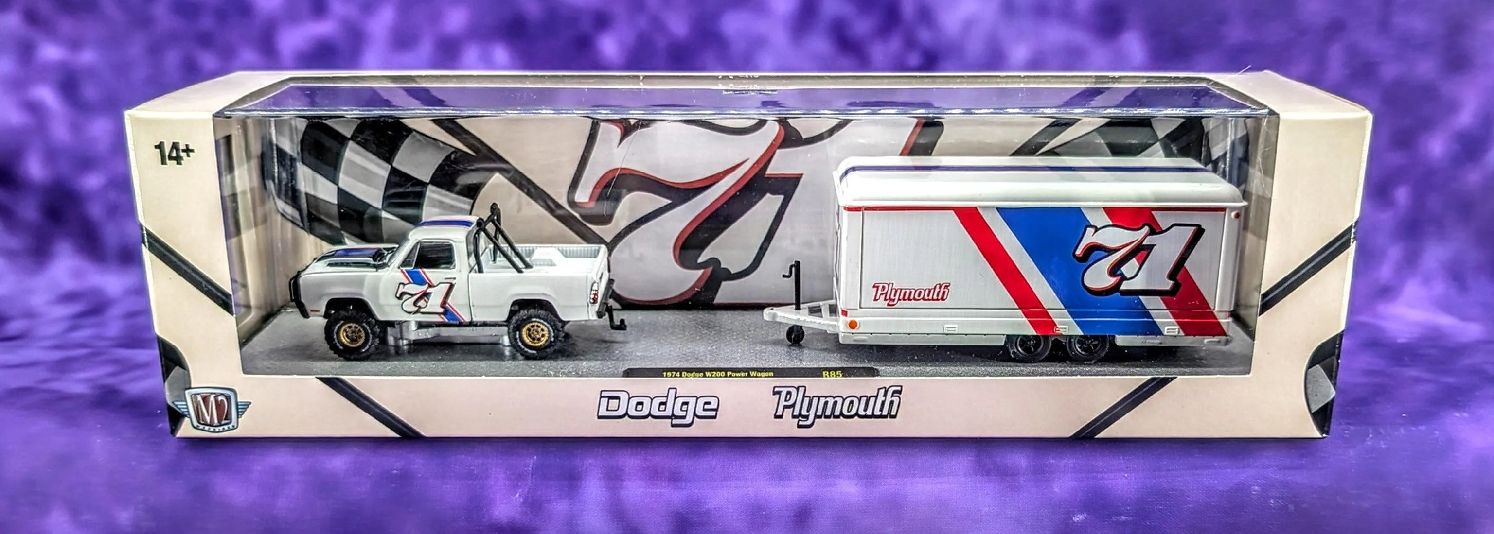 M2 Machines 1974 Dodge W200 Power Wagon & 1971 Plymouth HEMI Cuda - Auto-Haulers