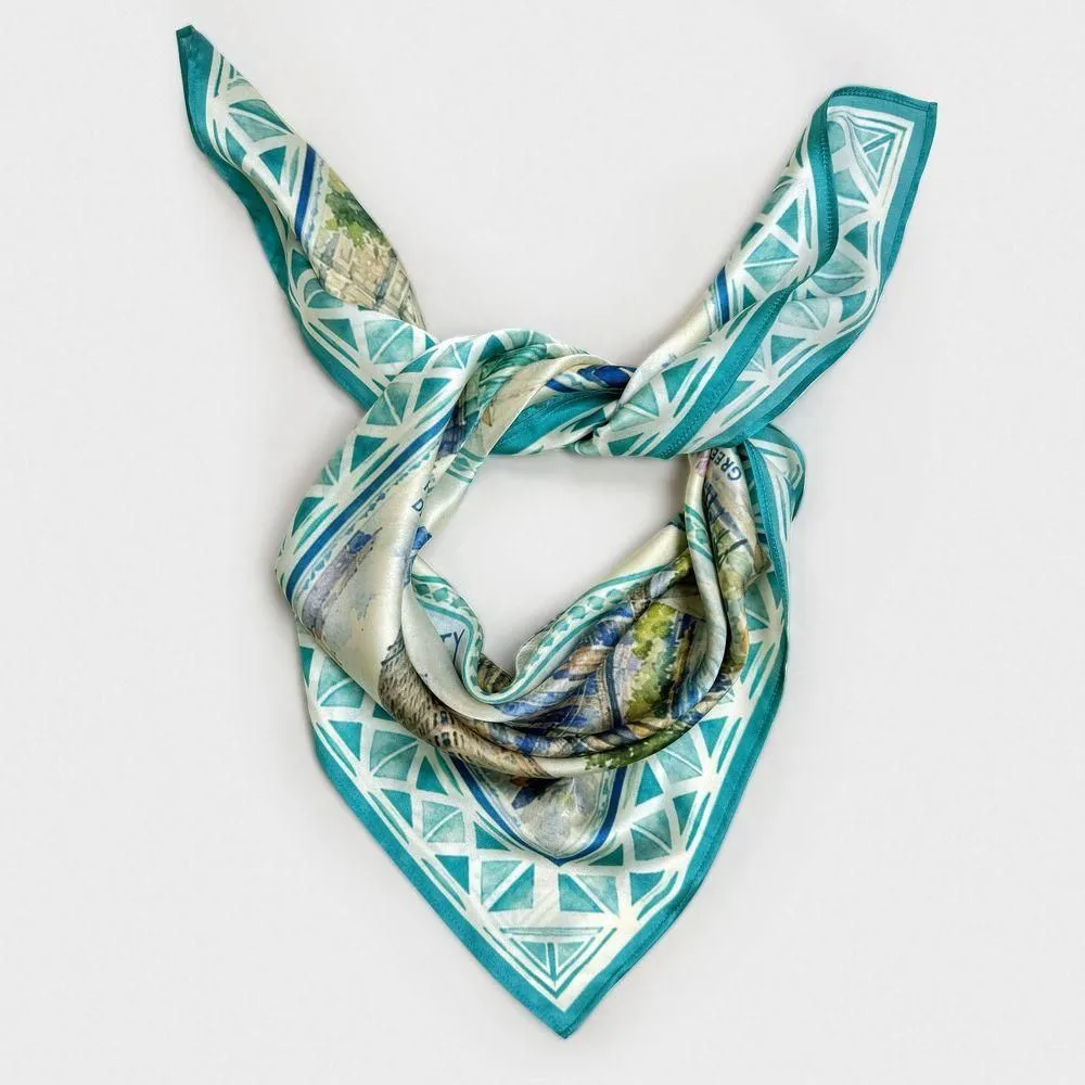 New - Size: One Size - Women's 100% Pure Silk Scarf with American City Prints "New York" -