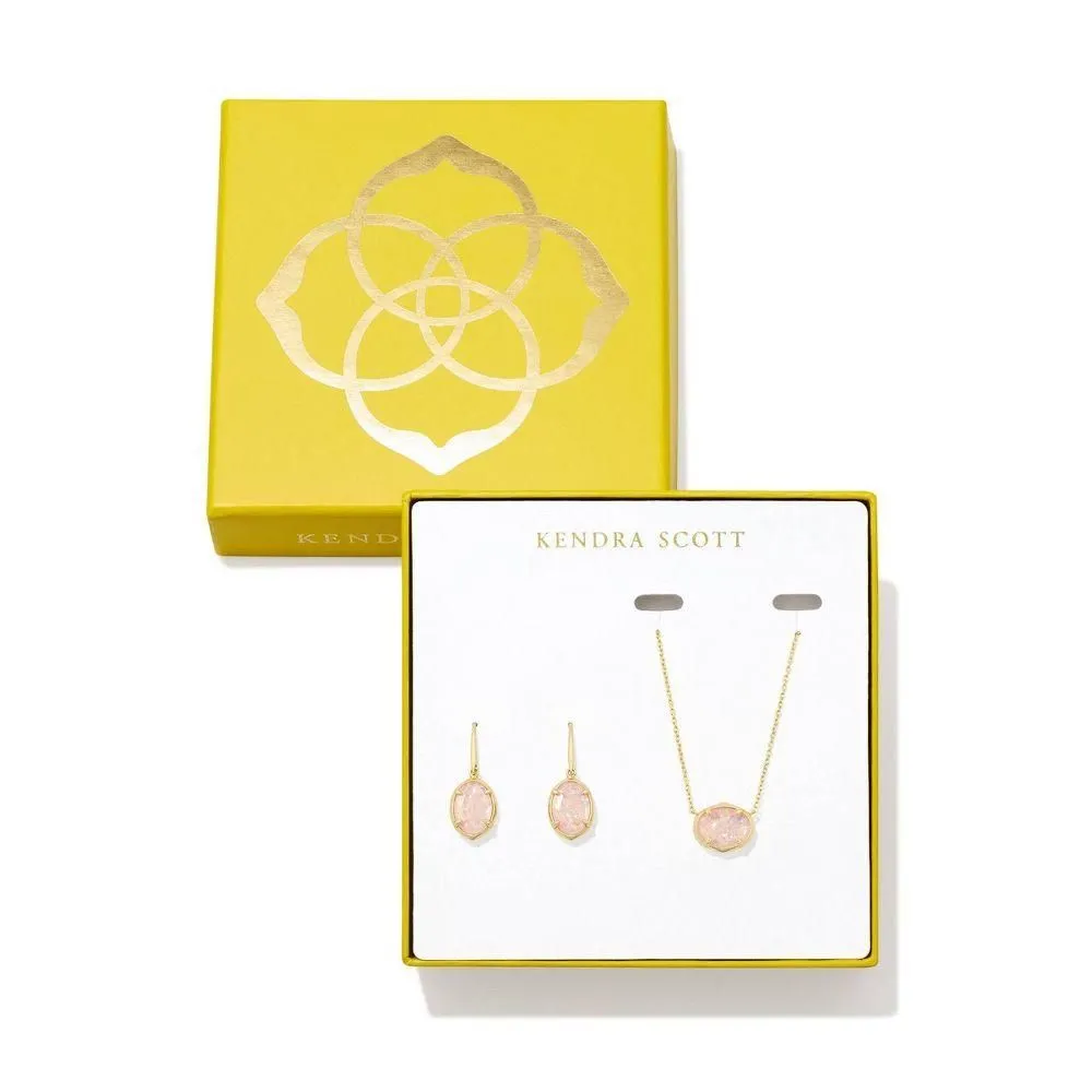 New - Size: One Size - Kendra Scott Henley Drop Earrings And Pendant Necklace - Gold/Blush