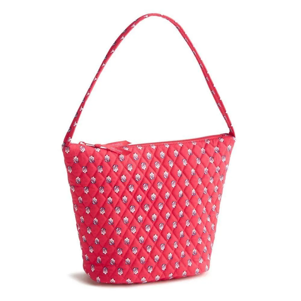 New Without Tags - Size: 10 Inches - Vera Bradley Hibiscus Bluebell Ditsy Shoulder Bucket Bag - Red