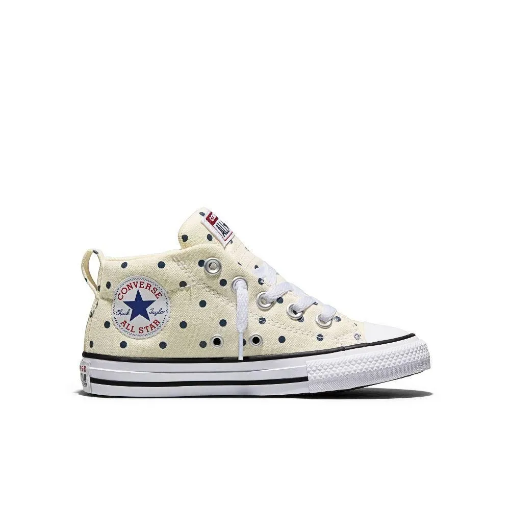 New without Tags - Converse Kids' Street Mid Top Polka Dot Sneakers - Black/White 1