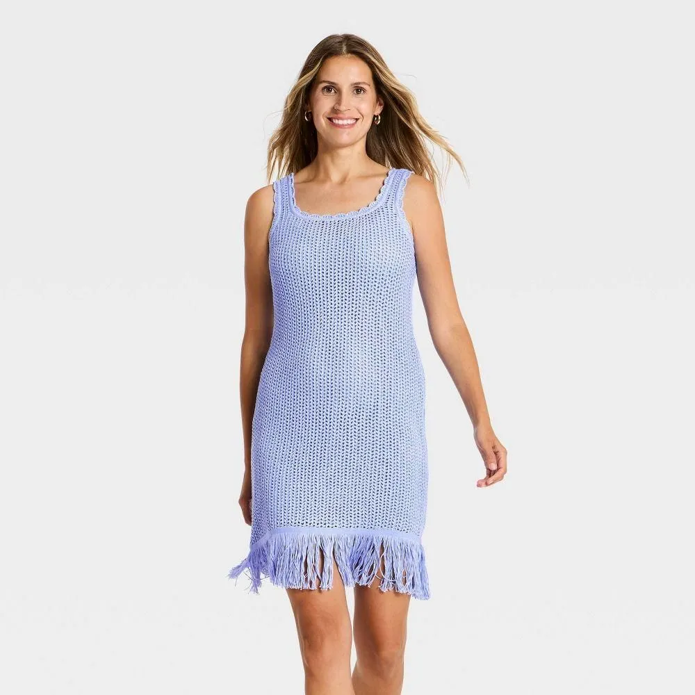 New without Tags - Women's Mini Sweater Dress - A New Day Blue M