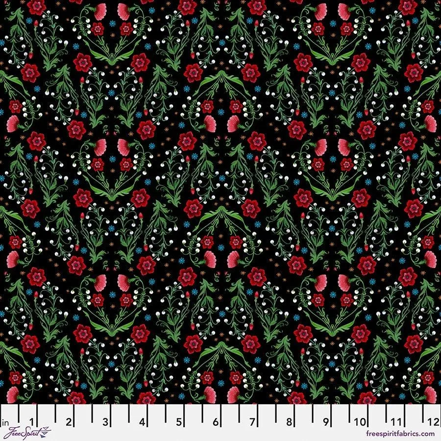 Victorian Garden Black, Nocturnal Creatures by Free Spirit