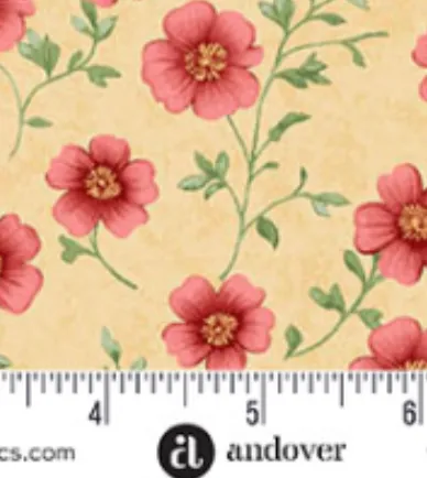 Sparrow Falls Blossom Flax A-10385-Y Michael Nardi Andover Half Yard