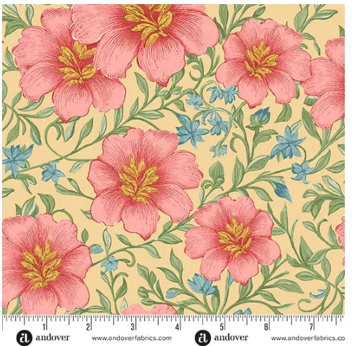 Sparrow Falls Luscious Garden Cinnamon Red A-10387-R Michael Nardi Andover Half Yard