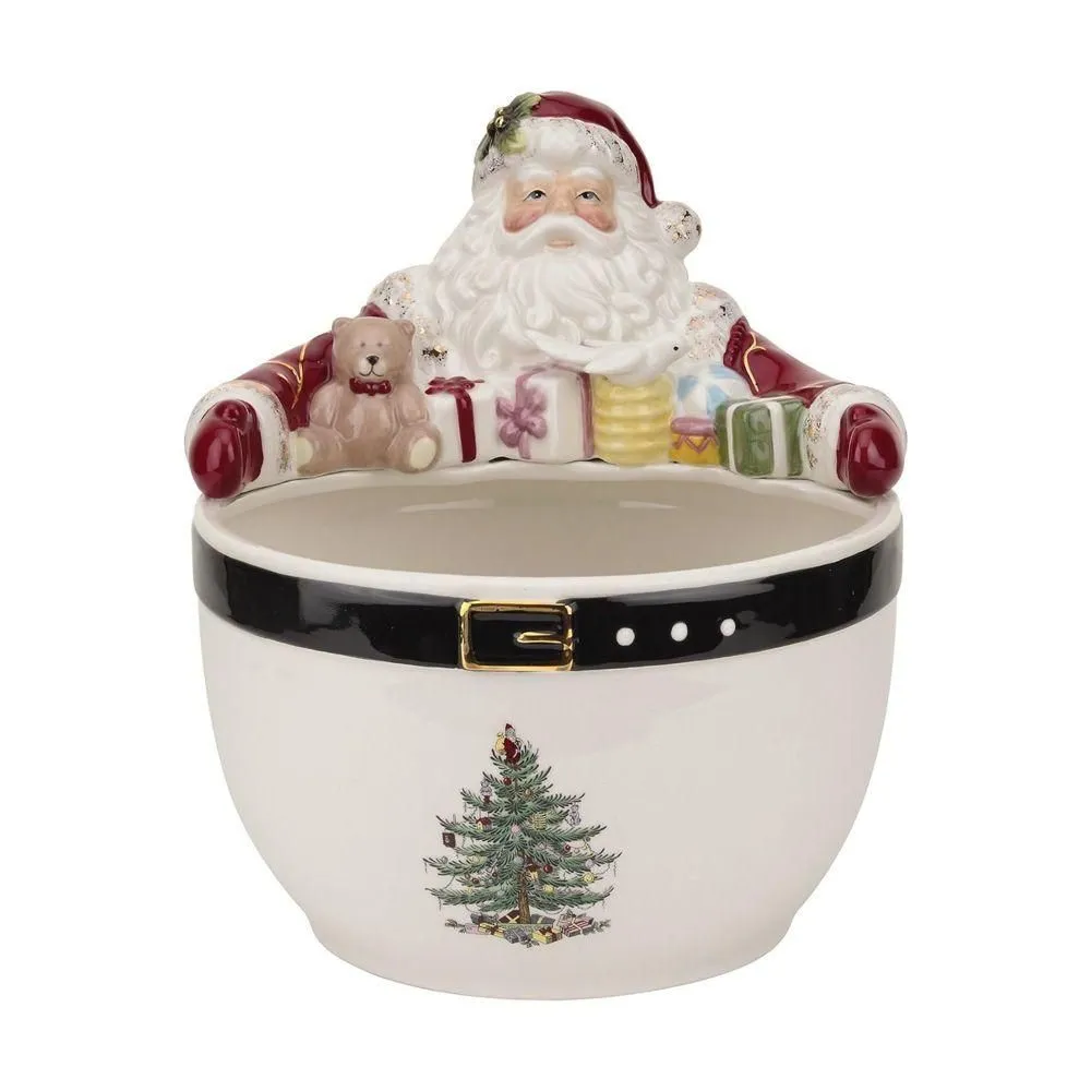 New without box - Spode Christmas Tree 7-Inch Santa Nut Bowl - Decorative Serving Bowl for