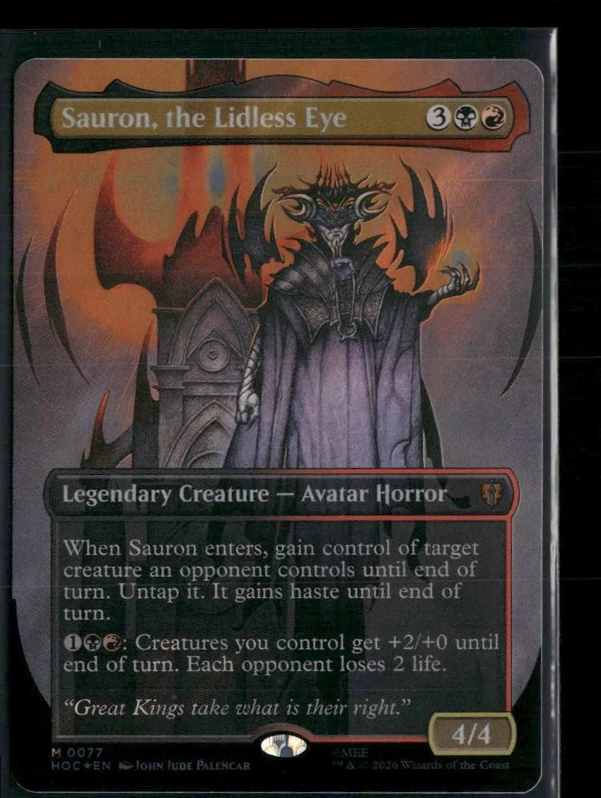 The Hobbit: Eternal-Legal Sauron, the Lidless Eye (Borderless) (Surge Foil) #77