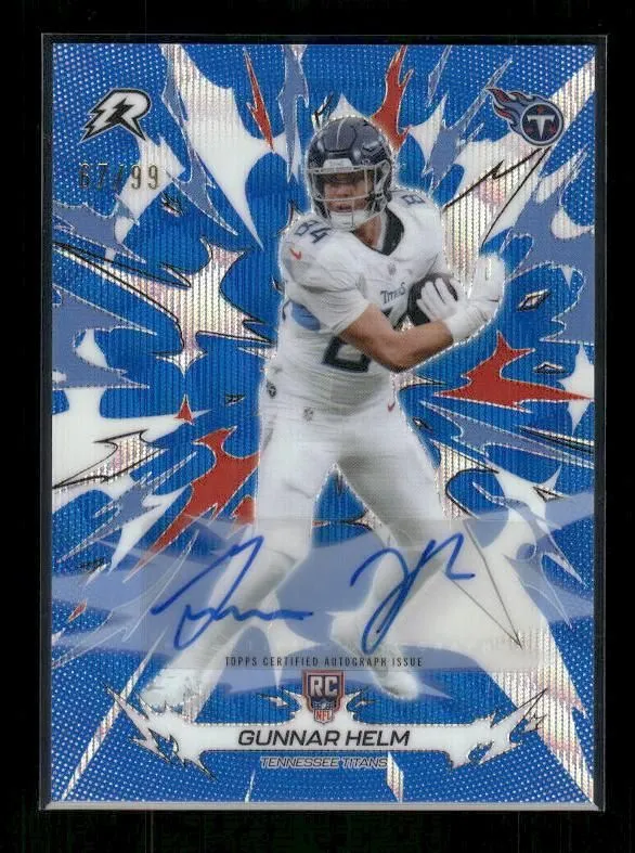 Gunnar Helm - 2025 Resurgence Football - Blue Surge Auto /99 - Rookie
