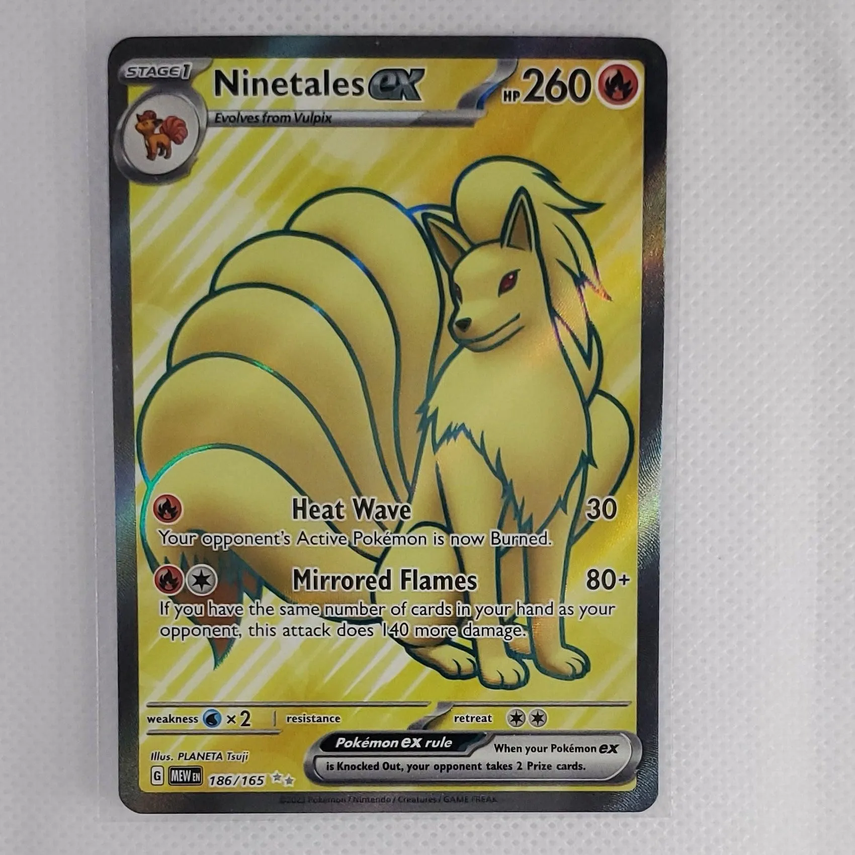 Ninetales ex – English – Ultra Rare Holo – 186/165 – Scarlet & Violet 151 – Near Mint