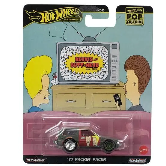 Hot Wheels Pop Culture Beavis and Butt-Head '77 Packin' Pacer Diecast Model Car